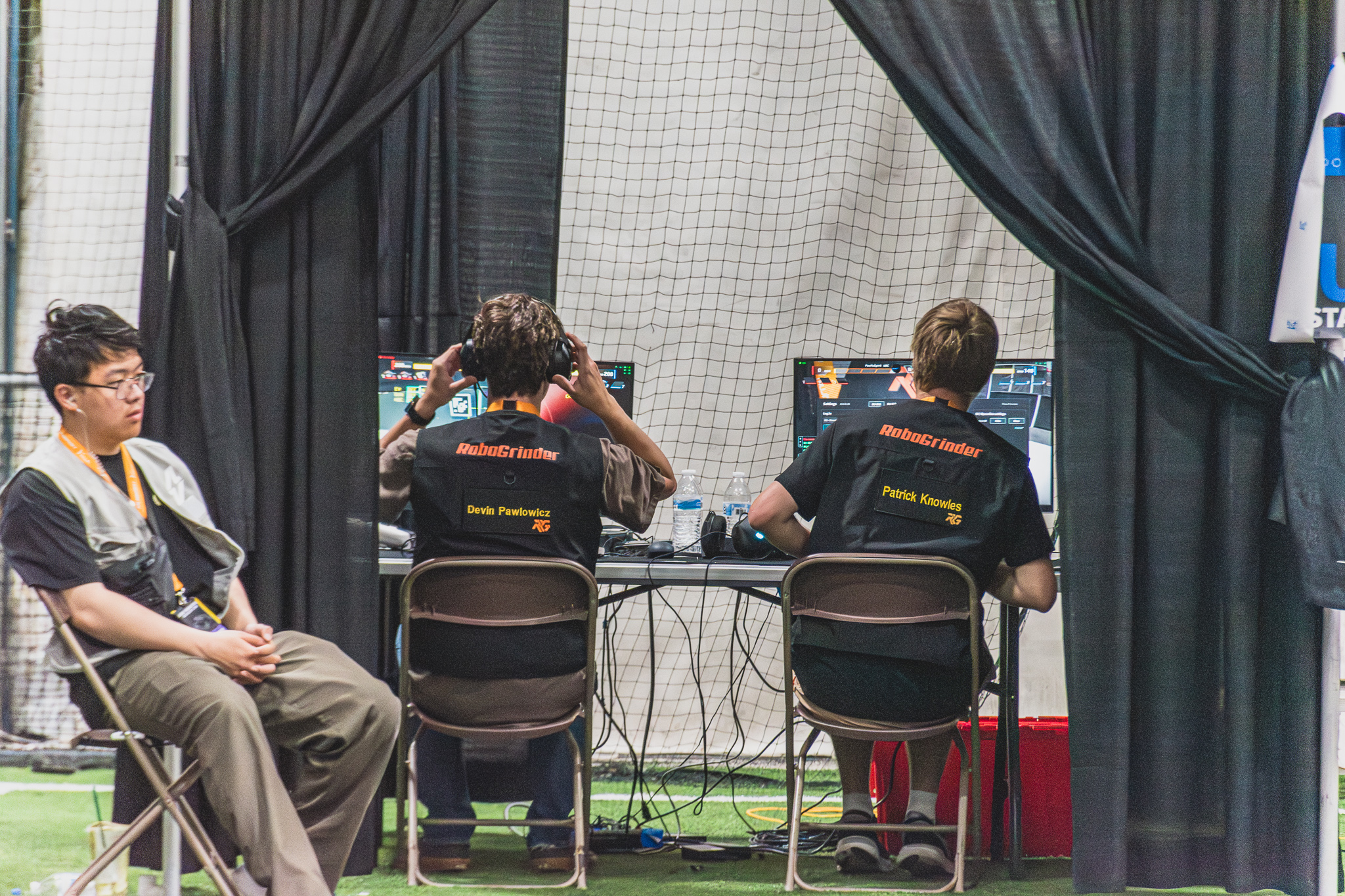 The drivers at their ARC competition stations