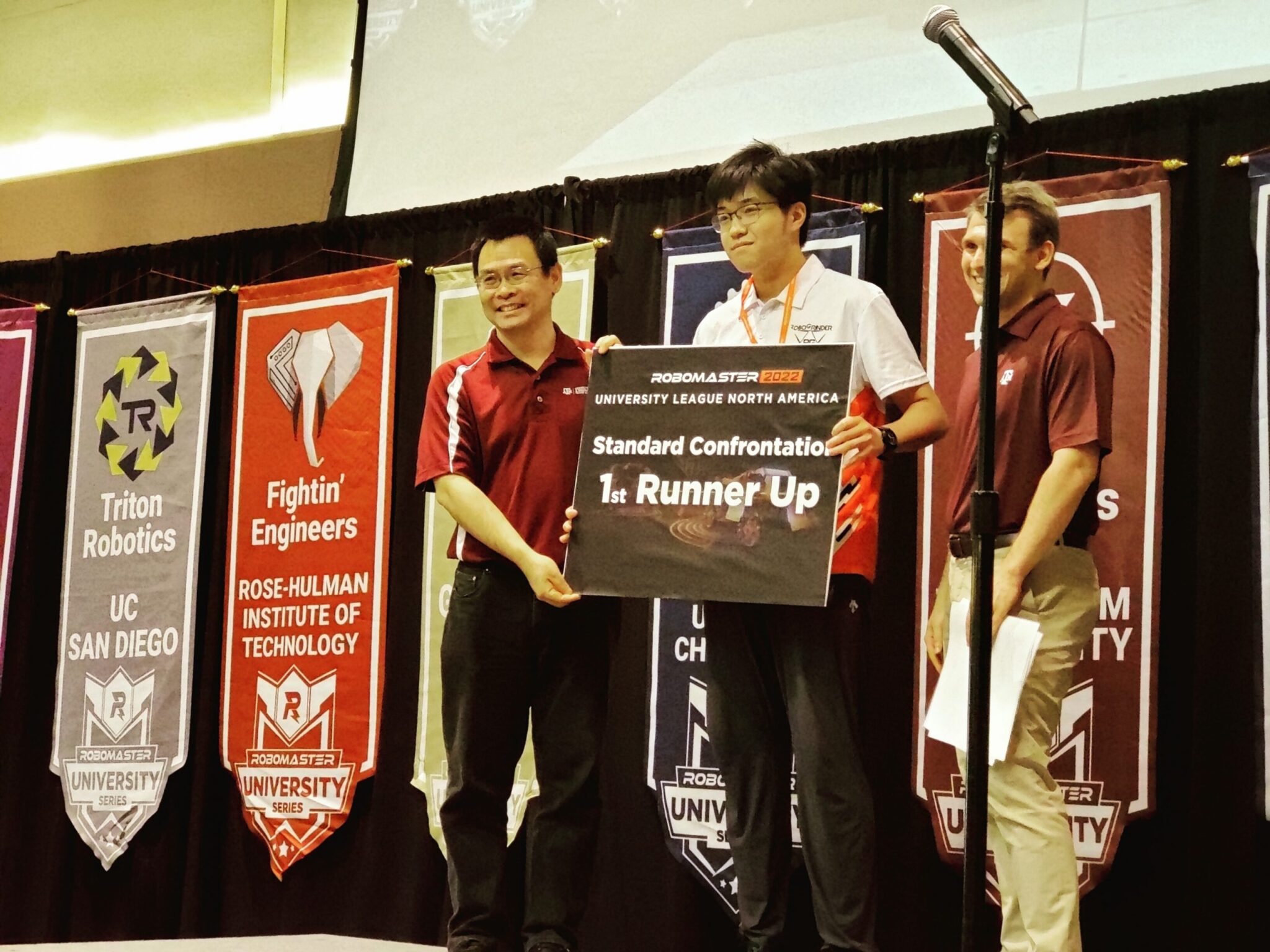 Receiving the first runner-up award at the ceremony
