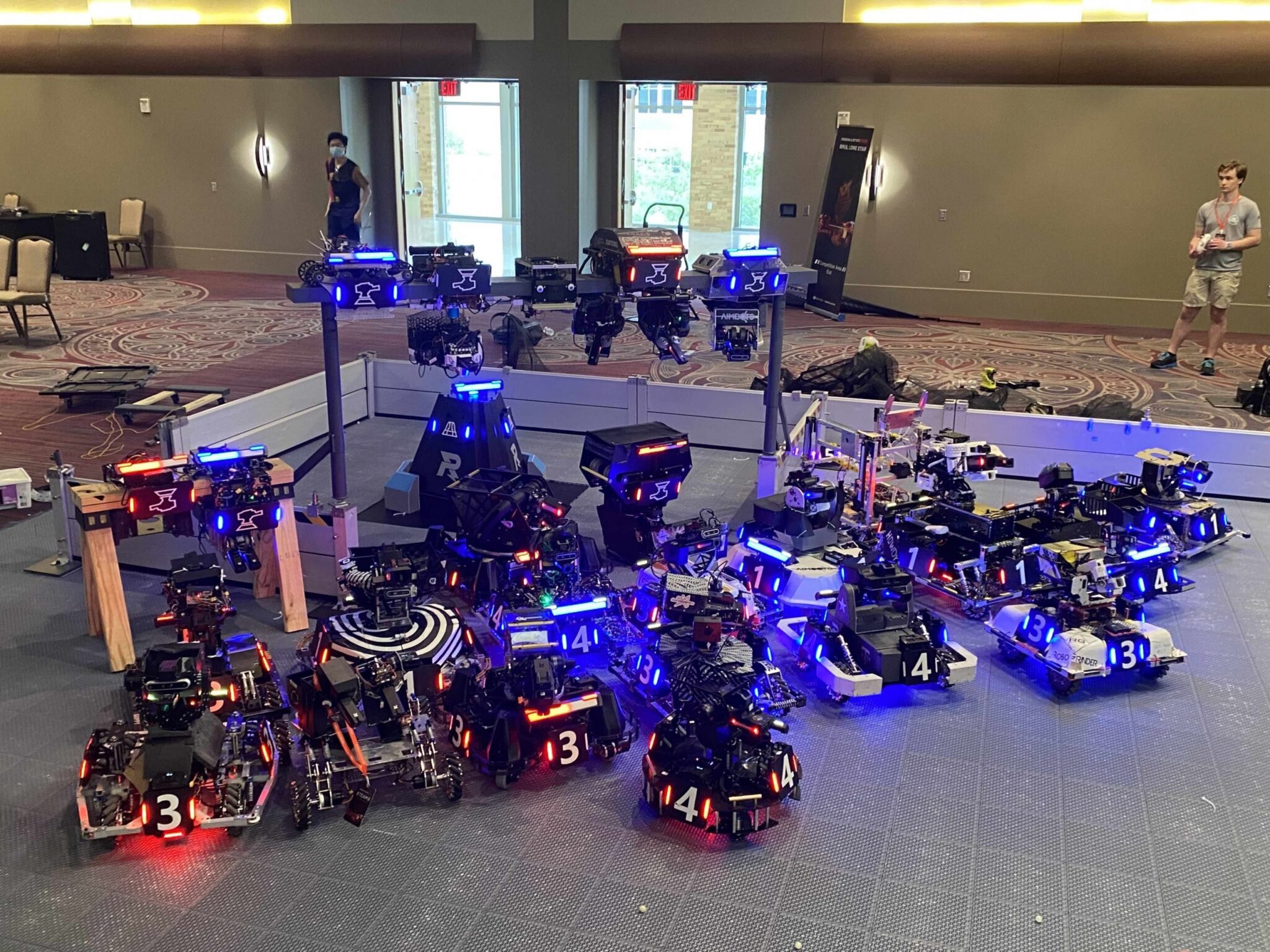 Competition robots from the participating teams
