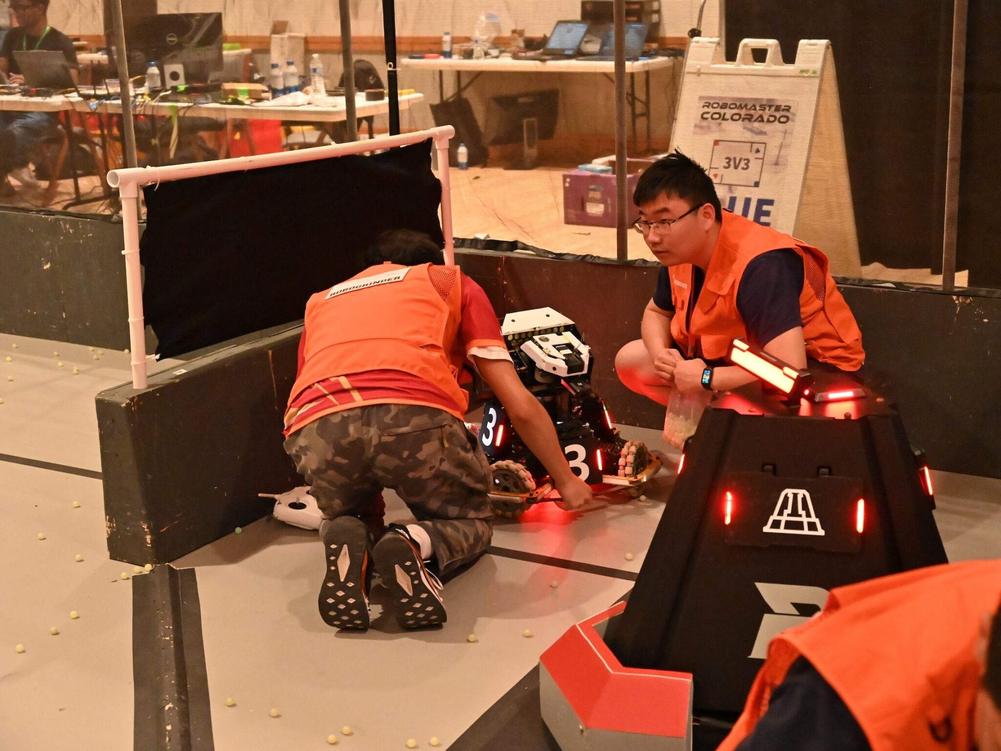 Preparing a robot on the competition field