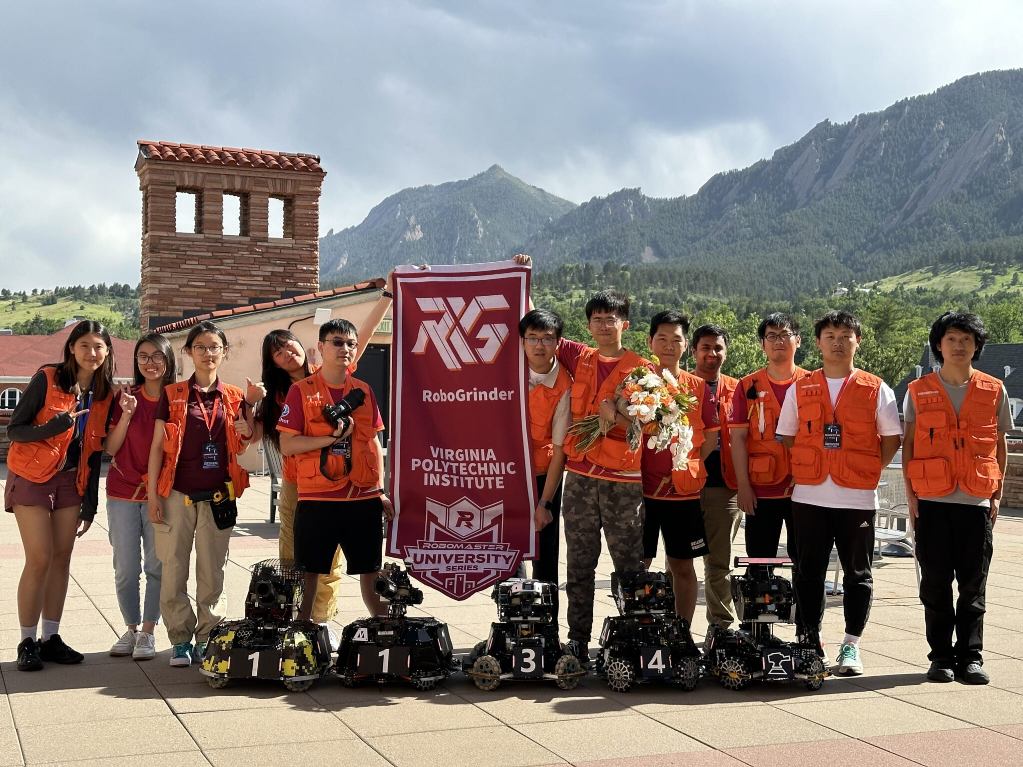 The team and fleet against the Colorado mountains